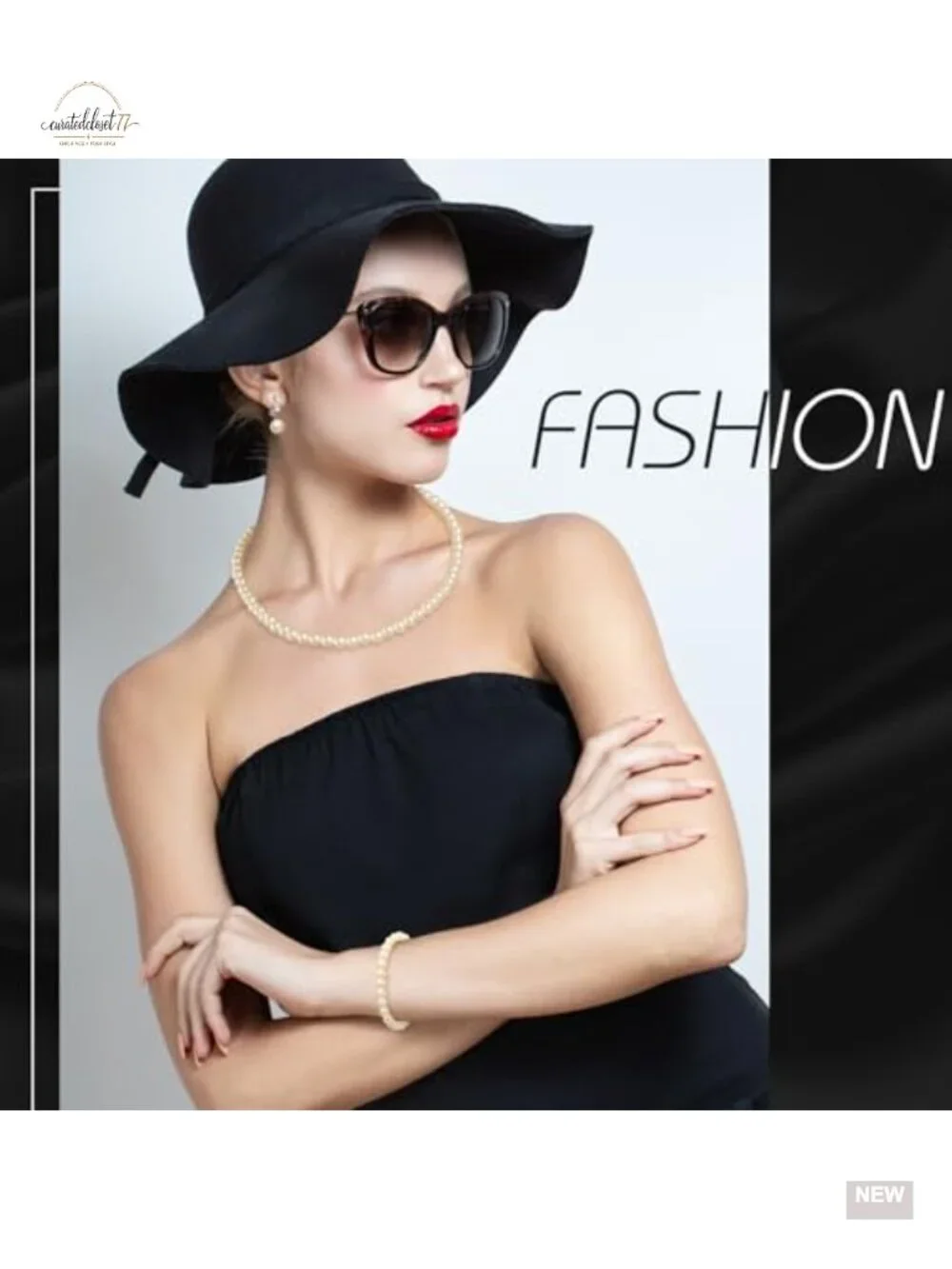 Faux Pearl Clip-On Earring Necklace Bracelet Set for Women